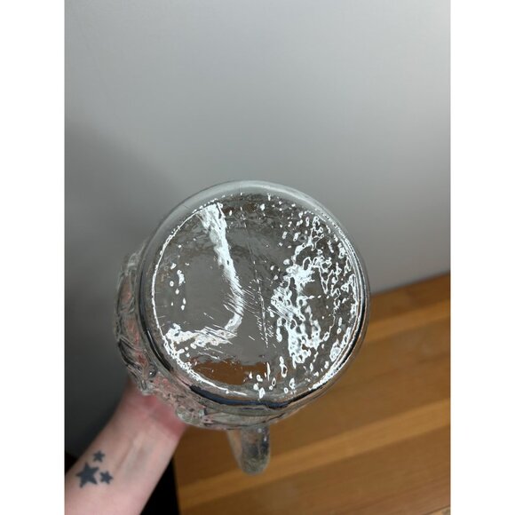 1980 anchor hocking clear glass drinking pitcher in rain flower pattern 64oz - Picture 4 of 5